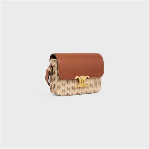 celine mini rattan teen|TEEN TRIOMPHE BAG IN TEXTILE AND CALFSKIN.